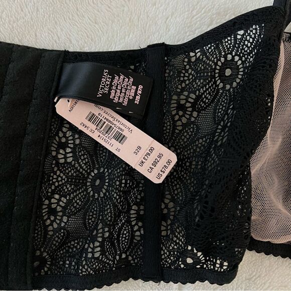 Victoria’s Secret Lace Bustier Corset Black NEW Size 32B - Picture 6 of 7